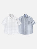 DAXUEN Short-sleeved plaid button-up shirt