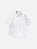 DAXUEN Short-sleeved plaid button-up shirt
