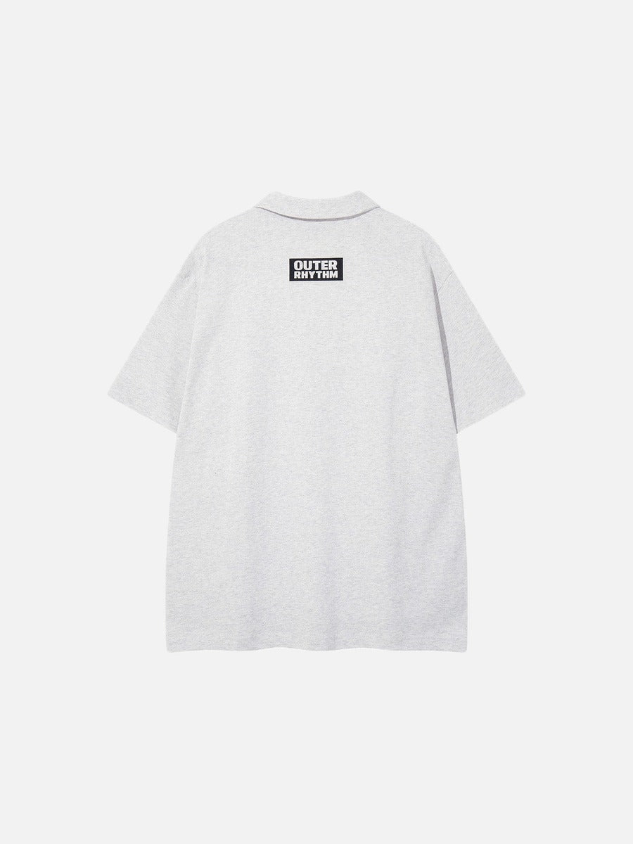 DAXUEN Graphic polo shirt with crest emblem and text
