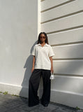 DAXUEN Relaxed-fit short-sleeved polo shirt with stripes — model photo