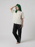DAXUEN Short-sleeved button-up shirt with pinstripes and embroidery — model photo