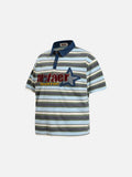DAXUEN Relaxed fit short-sleeved striped polo shirt