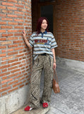 DAXUEN Relaxed fit short-sleeved striped polo shirt — model photo