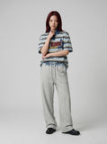 DAXUEN Relaxed fit short-sleeved striped polo shirt — model photo