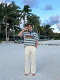 DAXUEN Relaxed fit short-sleeved striped polo shirt — model photo