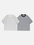 DAXUEN Relaxed fit short-sleeved striped t-shirt
