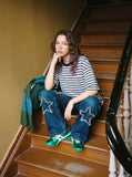 DAXUEN Relaxed fit short-sleeved striped t-shirt — model photo
