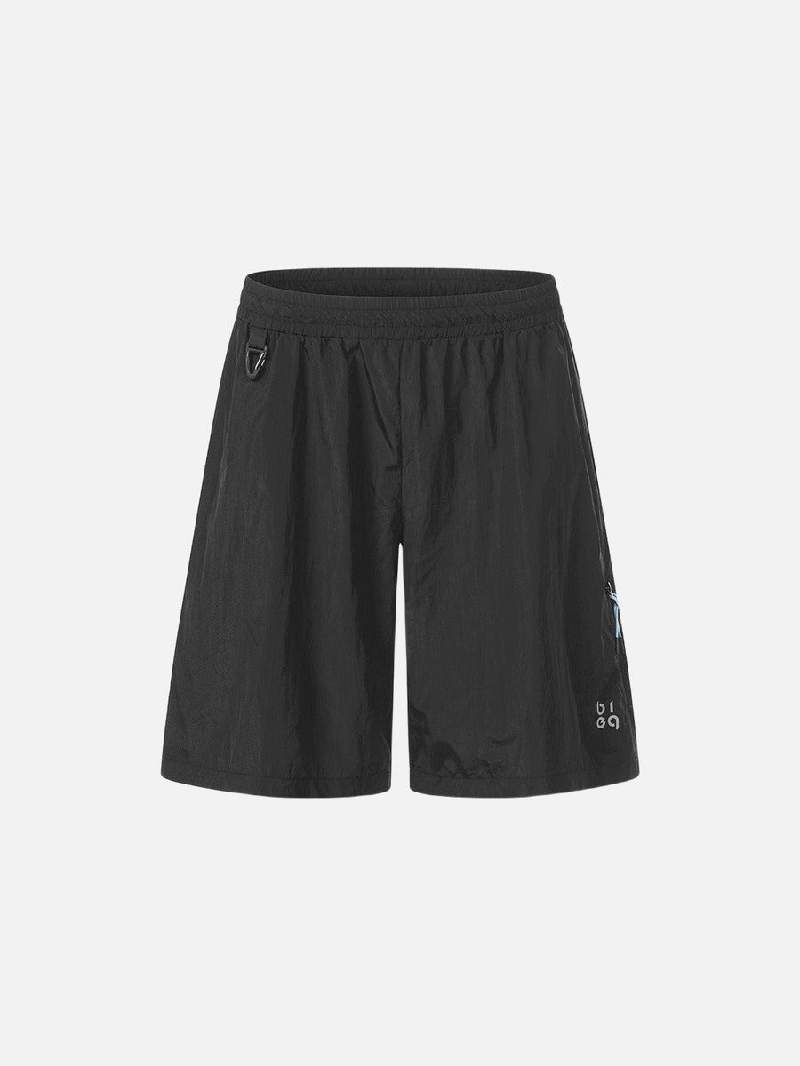 DAXUEN Relaxed fit shorts with crinkled texture and logo