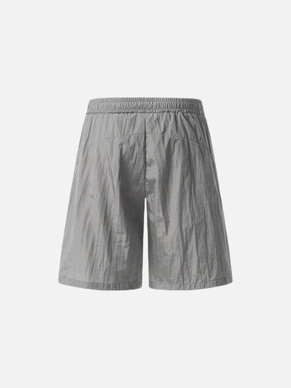 DAXUEN Relaxed fit shorts with crinkled texture and logo