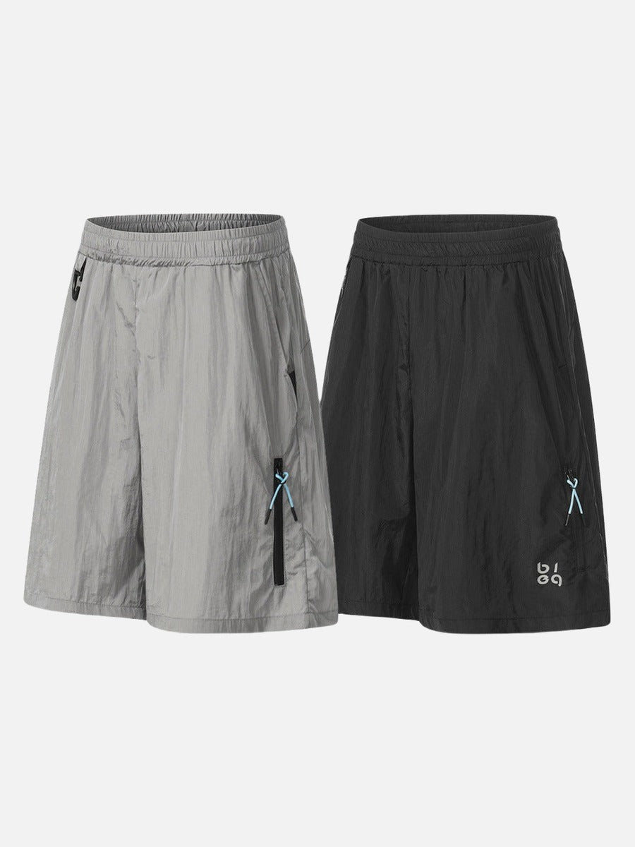 DAXUEN Relaxed fit shorts with crinkled texture and logo