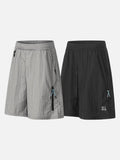 DAXUEN Relaxed fit shorts with crinkled texture and logo