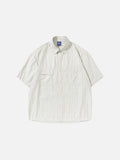 DAXUEN Relaxed fit vertical stripe button-up shirt
