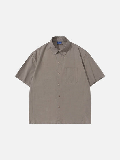 DAXUEN Short-sleeve button-up shirt with textured fabric