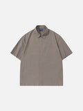 DAXUEN Short-sleeve button-up shirt with textured fabric
