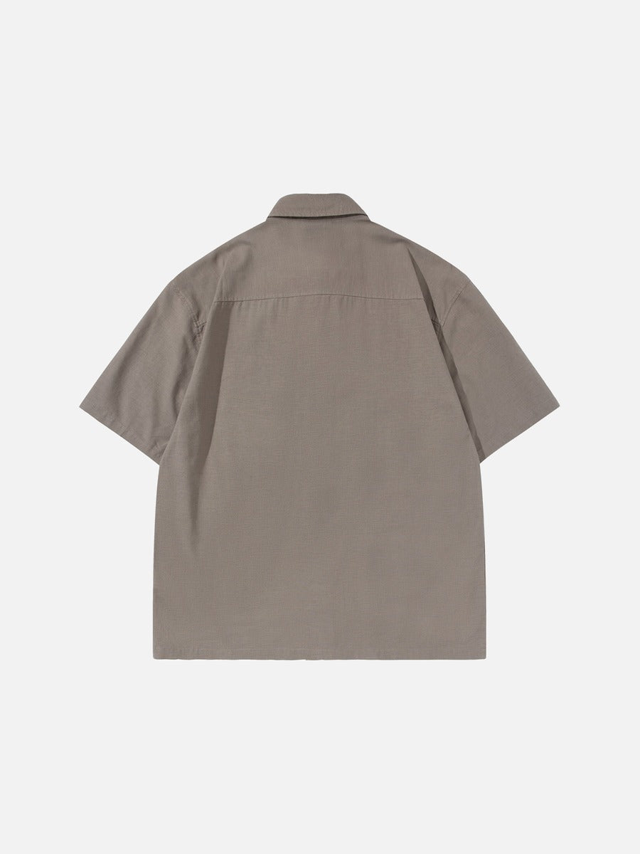 DAXUEN Short-sleeve button-up shirt with textured fabric