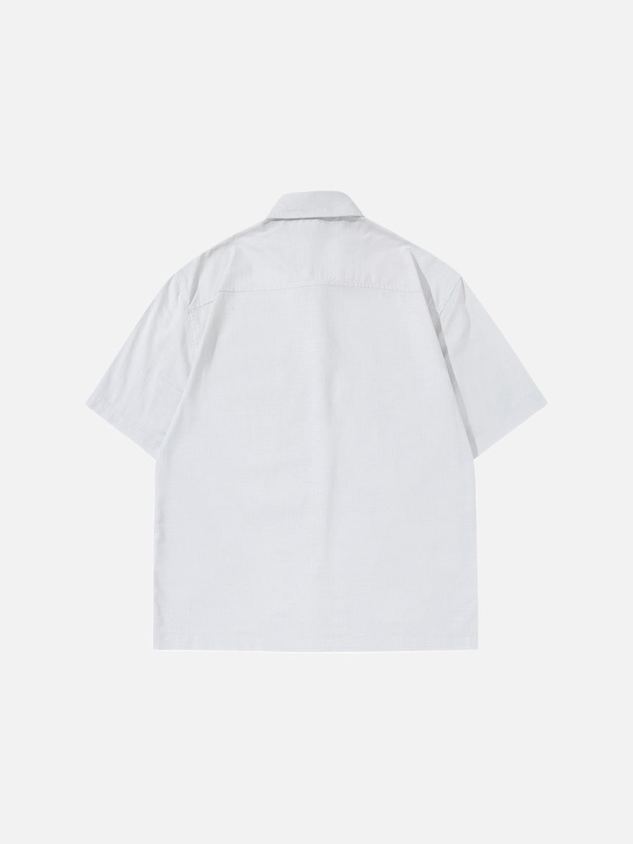 DAXUEN Short-sleeve button-up shirt with textured fabric