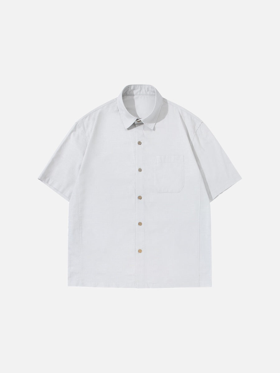 DAXUEN Short-sleeve button-up shirt with textured fabric