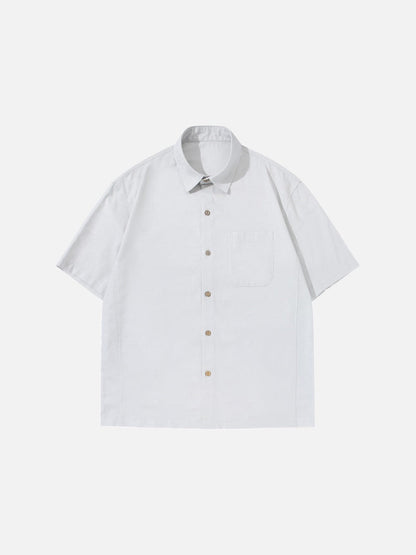 DAXUEN Short-sleeve button-up shirt with textured fabric