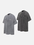 DAXUEN Relaxed oversized short-sleeve top with zippered pockets