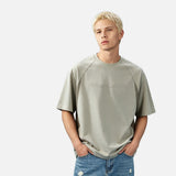 DAXUEN Men's short-sleeved oversized T-shirt with contrast panels