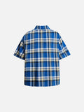 DAXUEN Relaxed-fit short-sleeved plaid button-up shirt
