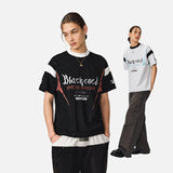 DAXUEN Relaxed oversized quarter-zip graphic t-shirt