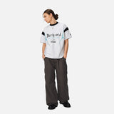 DAXUEN Relaxed oversized quarter-zip graphic t-shirt