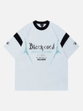 DAXUEN Relaxed oversized quarter-zip graphic t-shirt