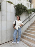 DAXUEN Relaxed-fit short-sleeve button-up shirt — model photo