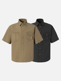 DAXUEN Short-sleeved button-up shirt with two chest pockets
