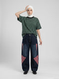 DAXUEN Short-sleeved relaxed-fit striped t-shirt — model photo