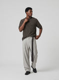 DAXUEN Striped crew-neck short-sleeve T-shirt with patch pocket — model photo