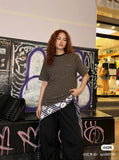 DAXUEN Striped crew-neck short-sleeve T-shirt with patch pocket — model photo