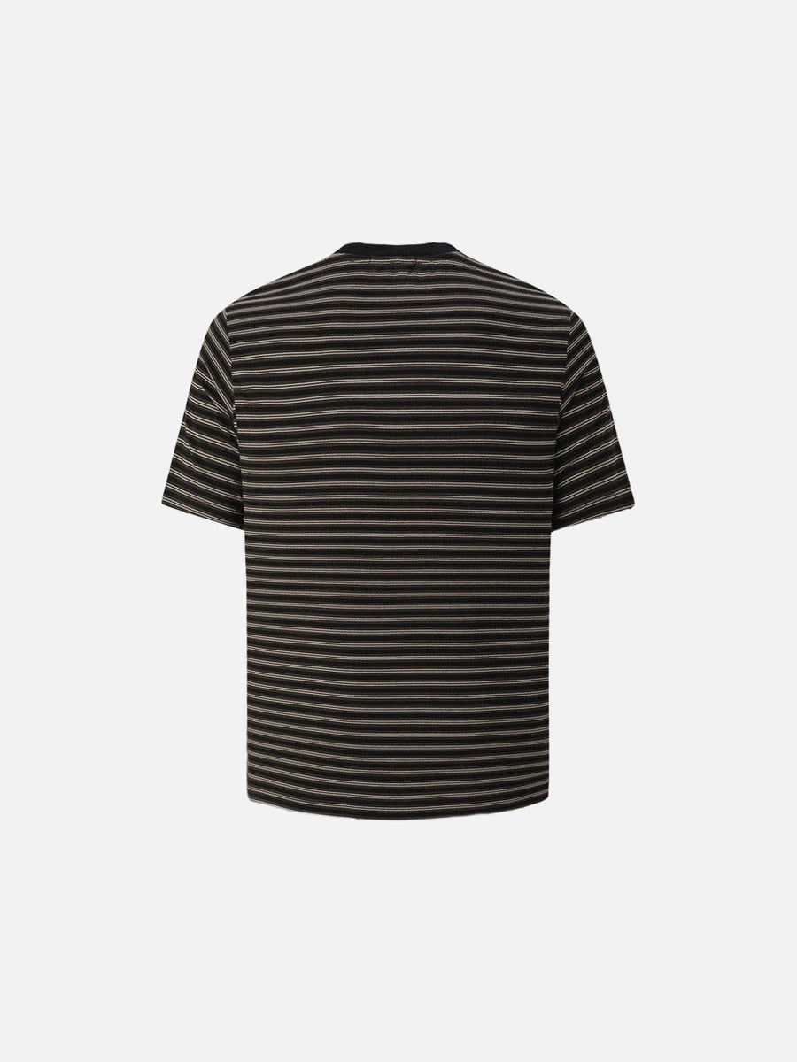 DAXUEN Striped crew-neck short-sleeve T-shirt with patch pocket