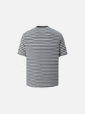DAXUEN Striped crew-neck short-sleeve T-shirt with patch pocket