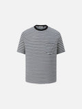DAXUEN Striped crew-neck short-sleeve T-shirt with patch pocket