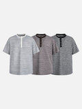 DAXUEN Relaxed-fit striped Henley T-shirt