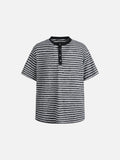DAXUEN Relaxed-fit striped Henley T-shirt