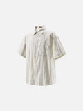 DAXUEN Relaxed-fit vertical stripe button-up shirt