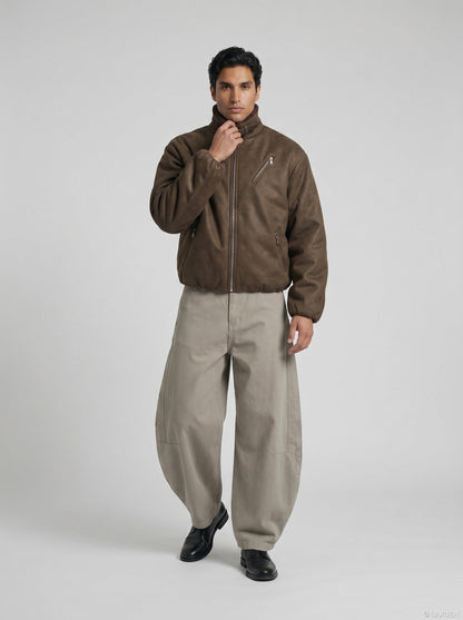 DAXUEN High-waisted wide-leg balloon cargo pants — model photo