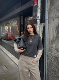 DAXUEN High-waisted wide-leg balloon cargo pants — model photo