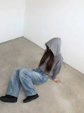 DAXUEN High-waisted wide-leg denim jeans in blue wash — model photo