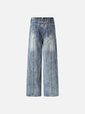 DAXUEN High-waisted wide-leg denim jeans in blue wash