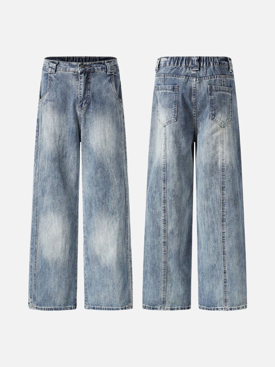 DAXUEN High-waisted wide-leg denim jeans in blue wash