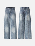 DAXUEN High-waisted wide-leg denim jeans in blue wash