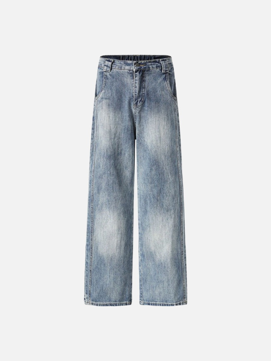 DAXUEN High-waisted wide-leg denim jeans in blue wash