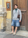 DAXUEN Relaxed wide-leg denim shorts — model photo