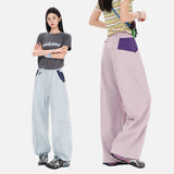 DAXUEN Relaxed wide-leg pants with color blocking