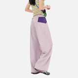 DAXUEN Relaxed wide-leg pants with color blocking