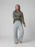 DAXUEN Relaxed wide-leg pants with color blocking — model photo